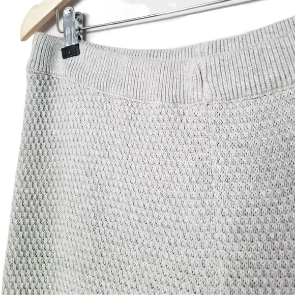 FREE PEOPLE Hailee Waffle Knit Wide Leg Relaxed Pull On Pants in Light Grey sz S - Picture 10 of 13